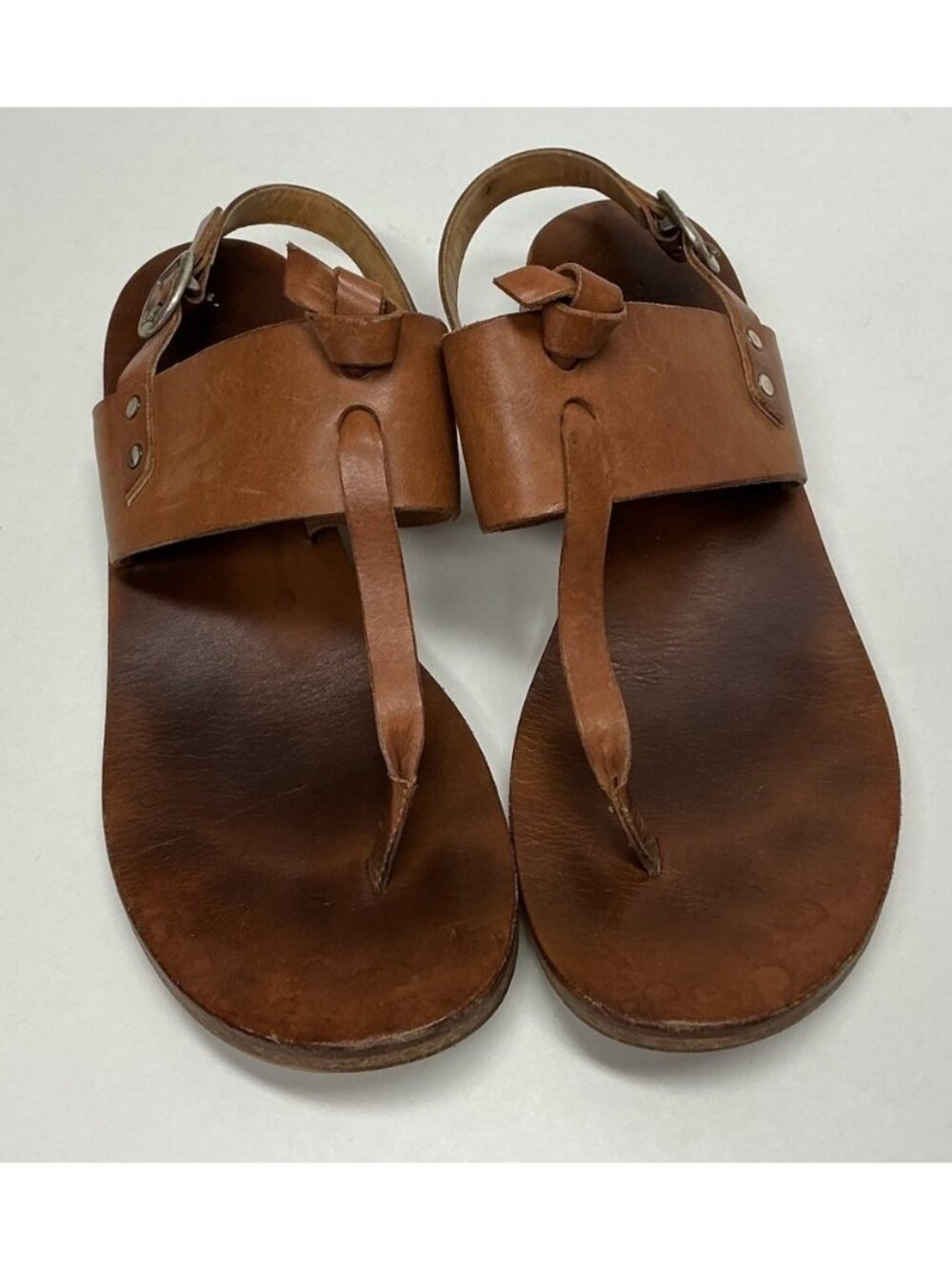 Rag And Bone Claire Thong Sandals Ankle Strap Beige Leather Canvas EUR 40/US 10